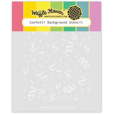 Waffle Flower Stencil - Confetti Background